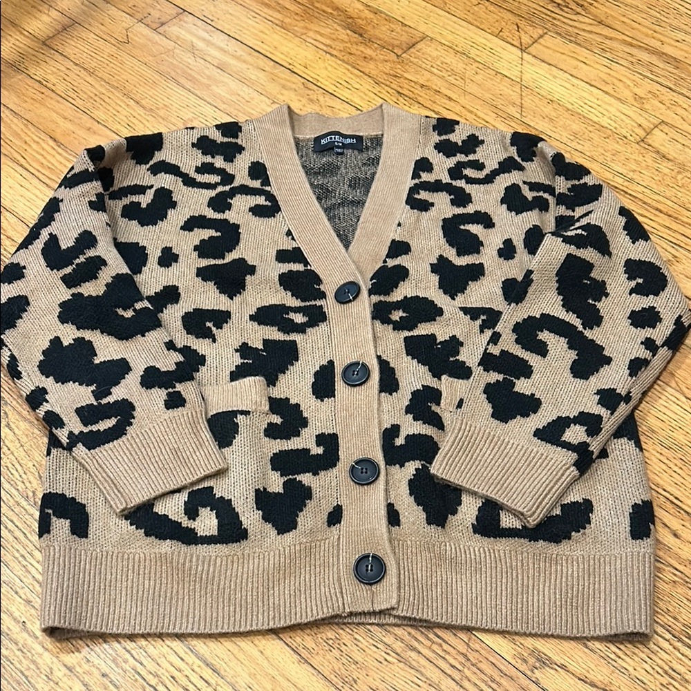 Leopard Print Cardigan Sweater